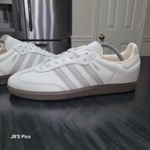 Adidas Samba Men’s Size 10 Originals OG White Grey Cream Gum Sneakers IH4880 - Picture 9 of 16